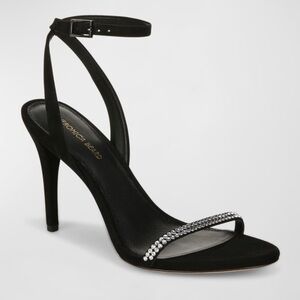 NIB VERONICA BEARD Maya Embellished Suede Ankle Strap Sandals Heels. - Size 6